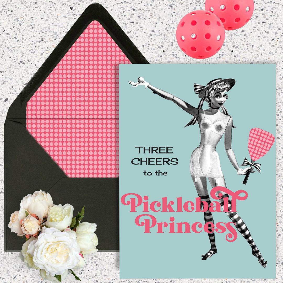 Pickleball Princess Vintage Greeting Card
