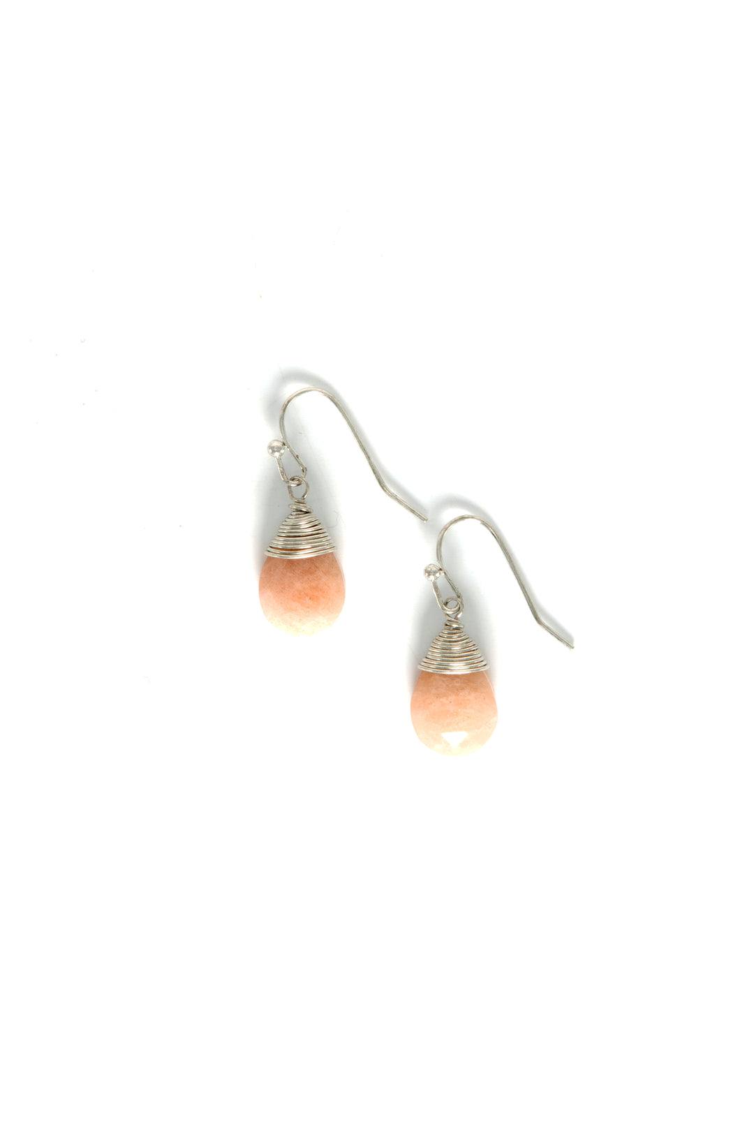 Pink Chalcedony Drop Earrings in Silver