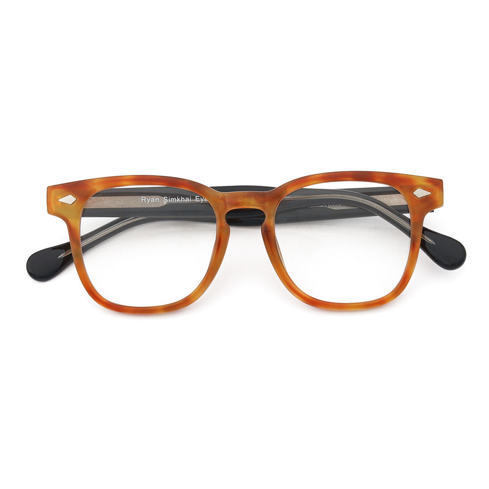 Rey Blue Light Blocking Readers in Amber Tort/Black