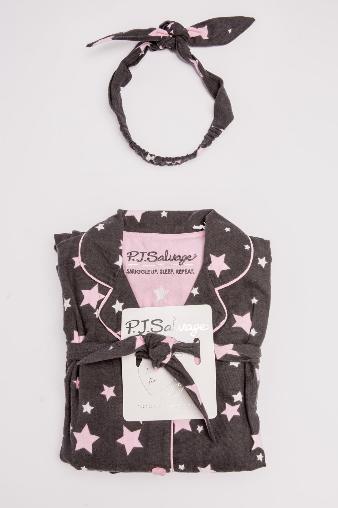 Flannel PJ Set - Stars in Charcoal