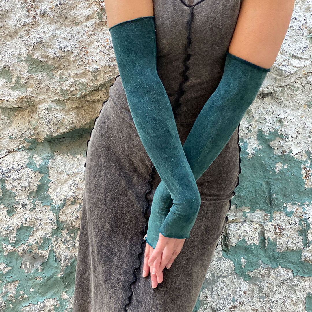 Opera Sleeves in Blue Mineral Wash - Angelrox