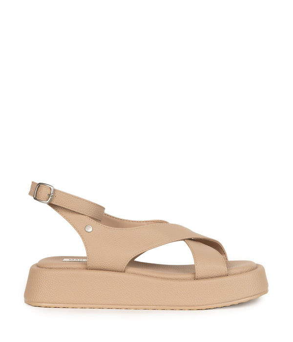 Noya Women's Vegan Sandals with Crossed Straps in Nude