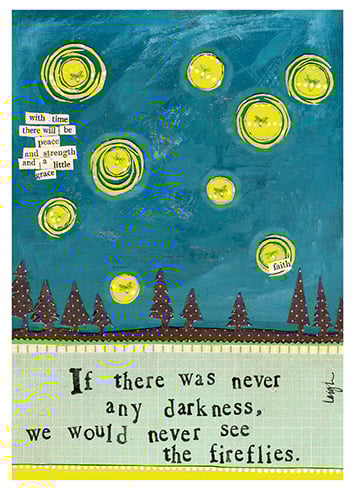 Fireflies Sympathy Card