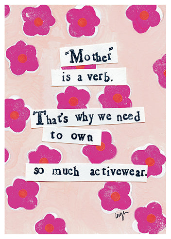 Mom is a Verb Card