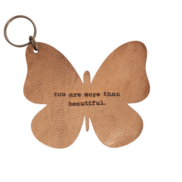 Butterfly Leather Keychain - Beautiful