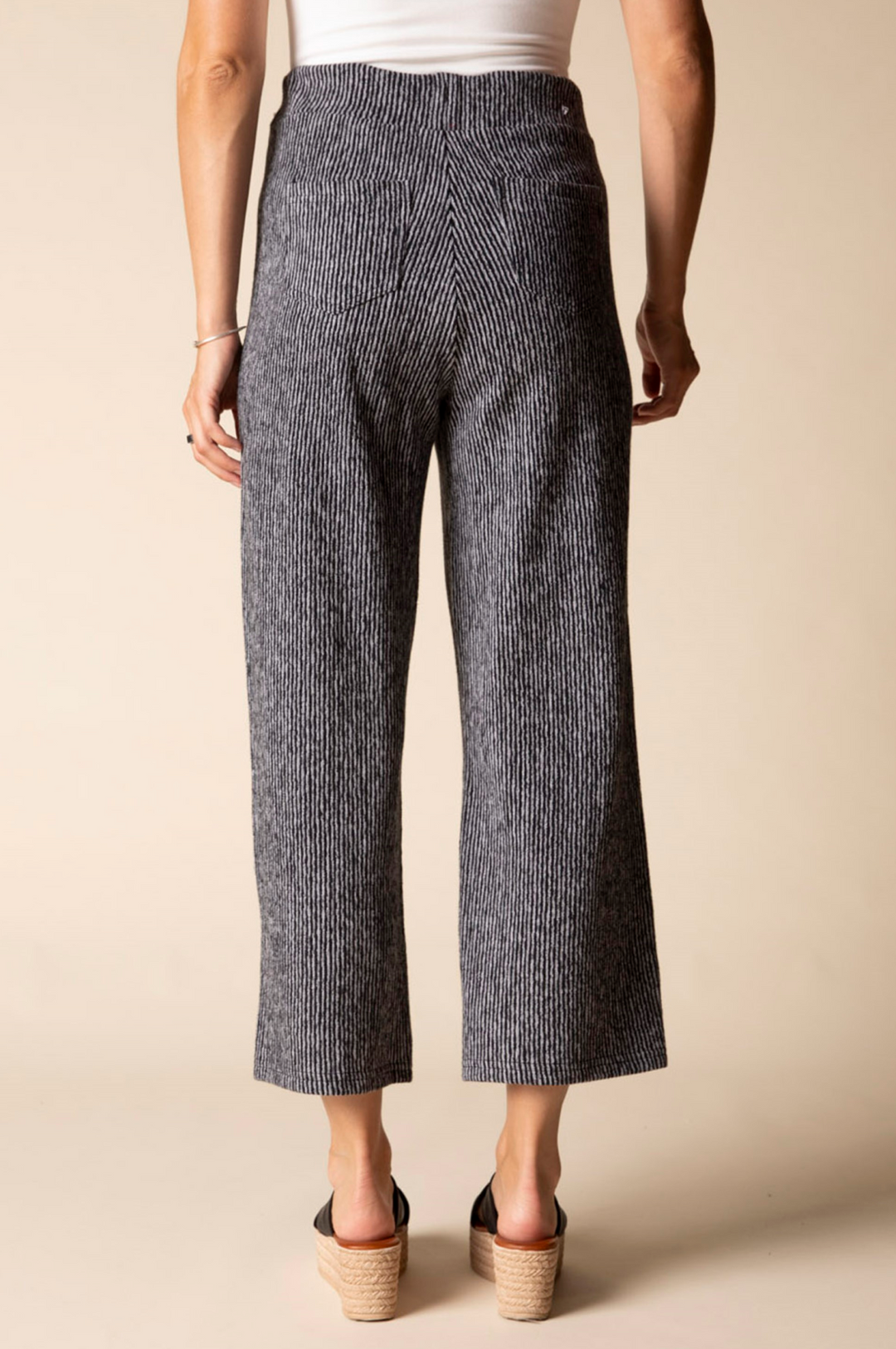 Pasadena Knit Stripe Pant in Black