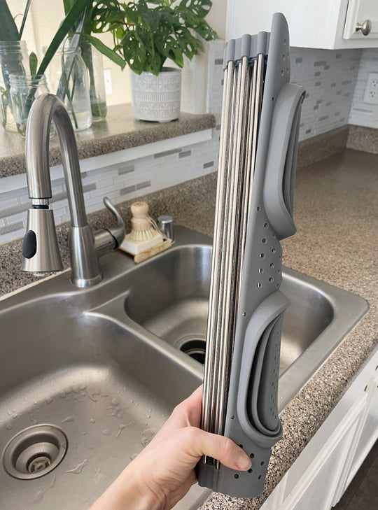 Roll Up Silicone + Stainless Steel Dish Drying Rack