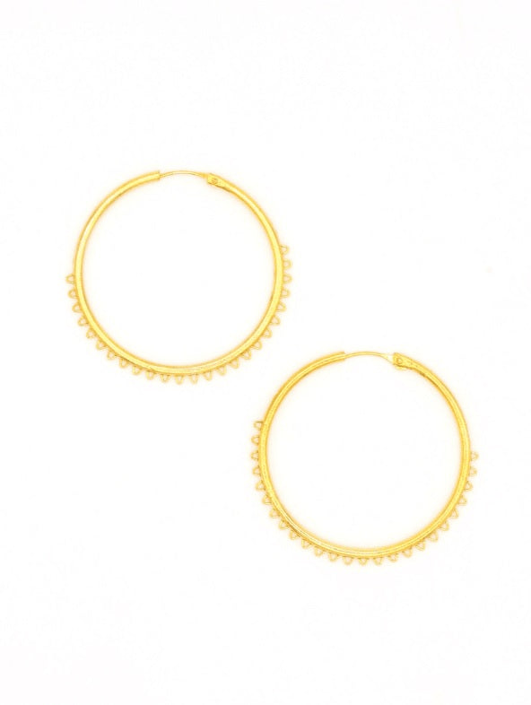 Spike Hoop Earrings in Brass