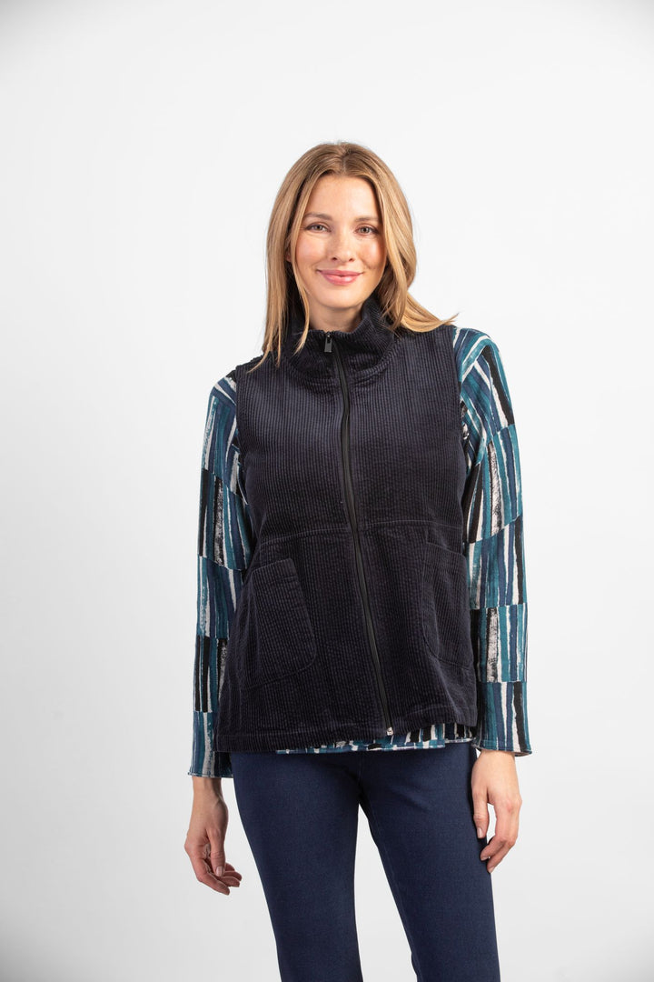 Corduroy Swing Vest in Black