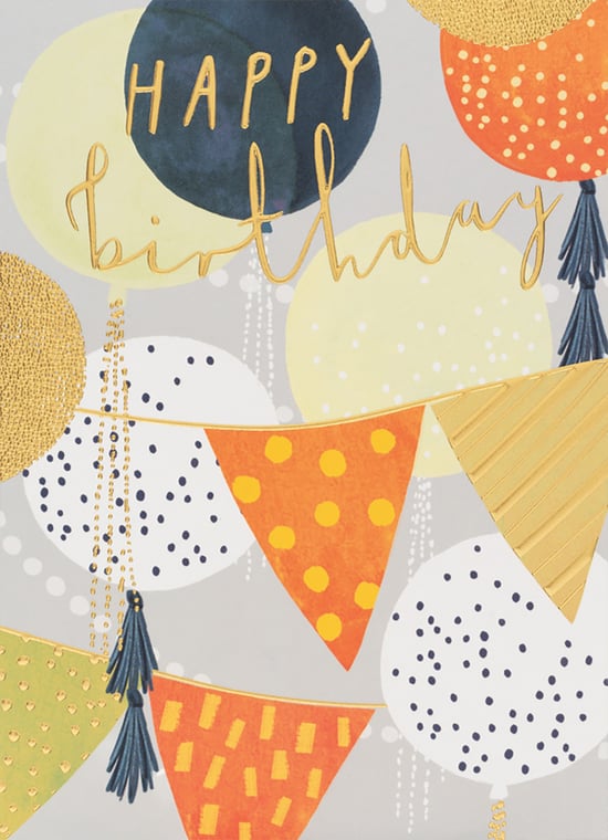 Grey Decorations Birthday Card
