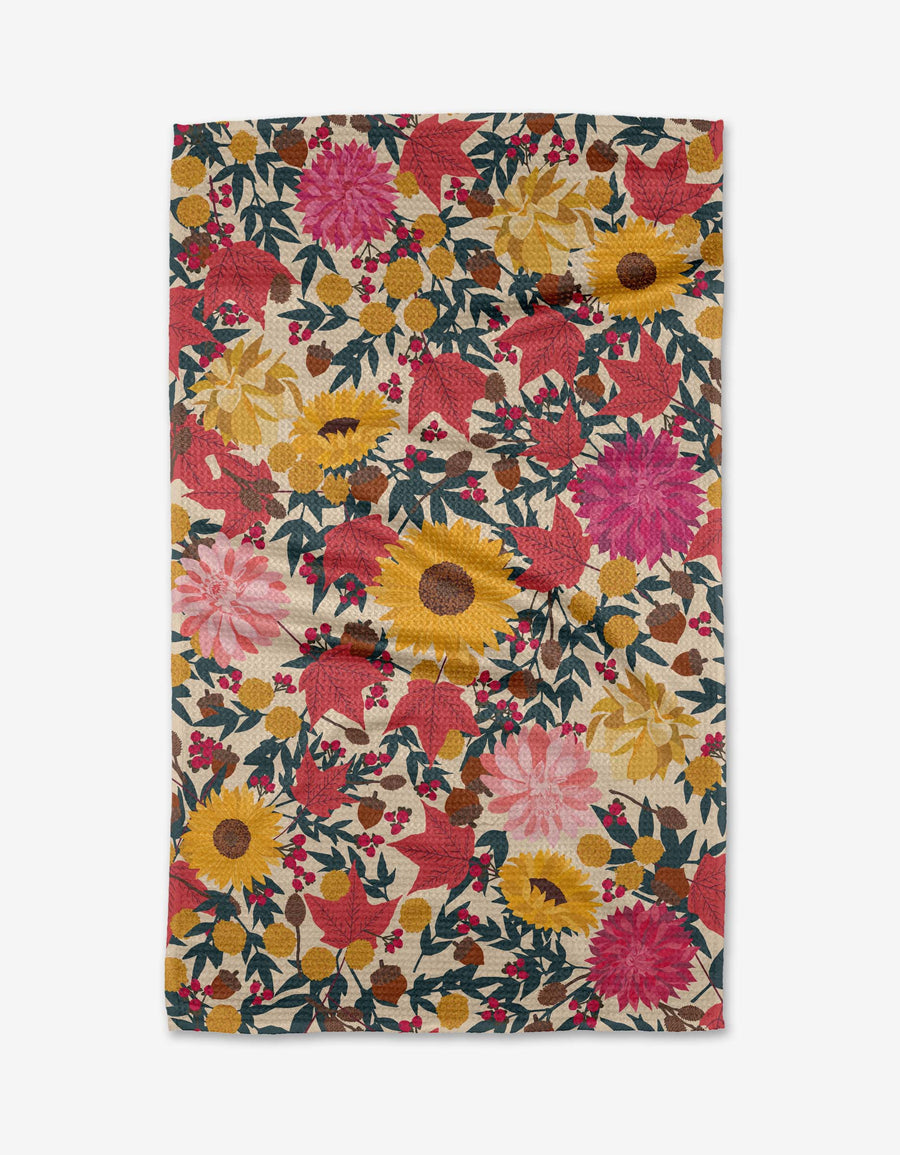 Autumn Blooms Kitchen Tea Towel