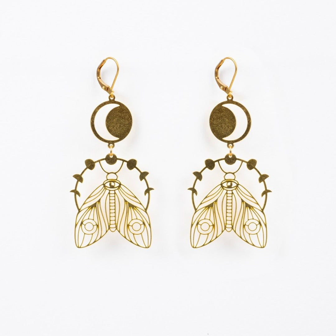 Moon Moth Earrings