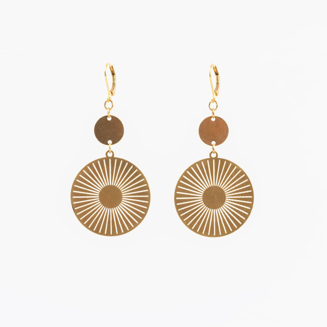 Sunburst Circle Earrings
