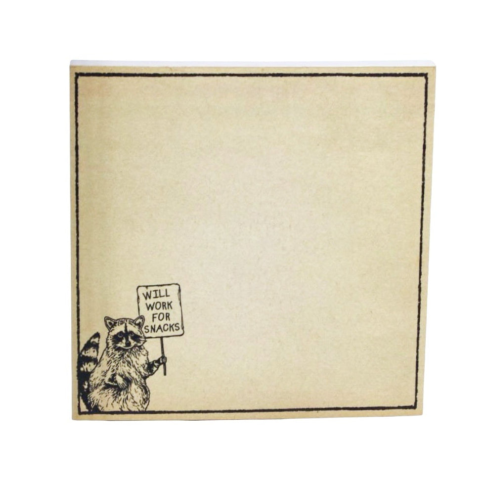 Small Notepad - Will Work For Snacks Square Notepad
