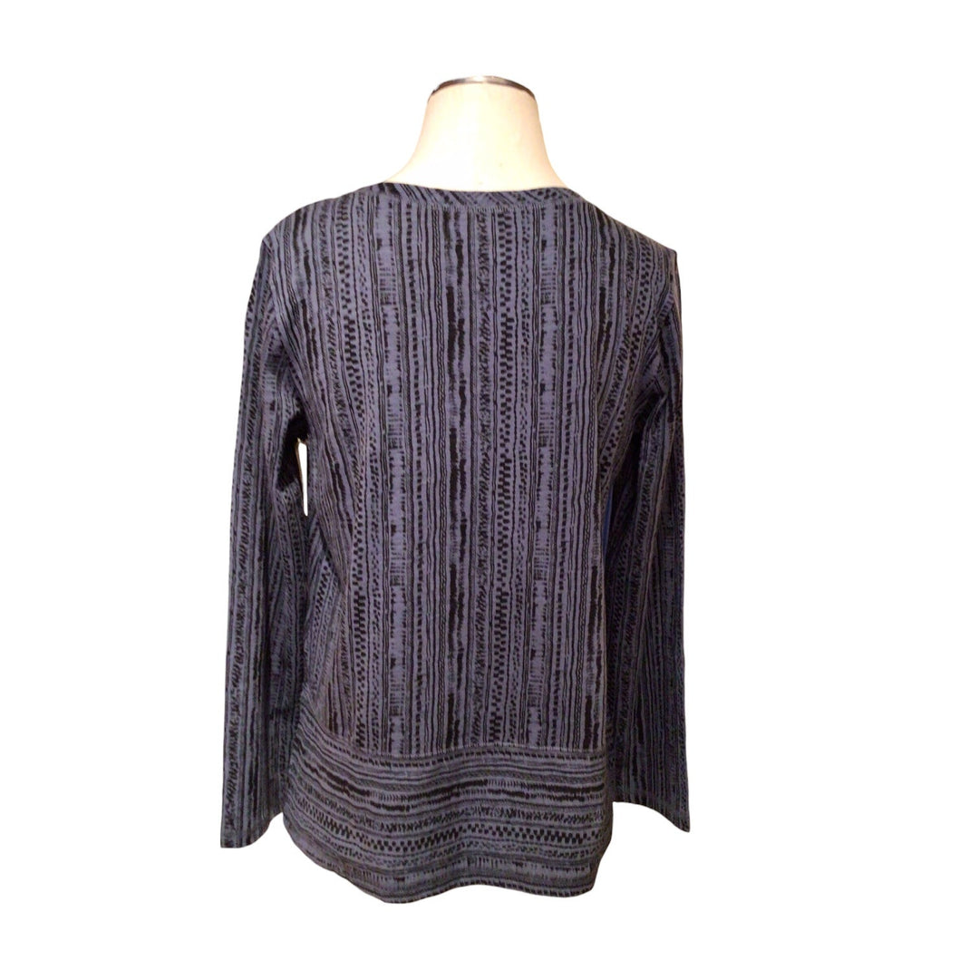 Stripe Cotton Slub Easy Tee in Denim
