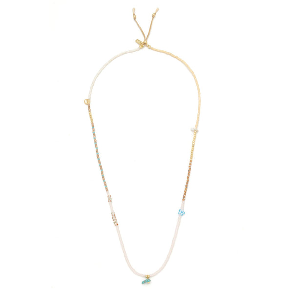 Mixed Media Wrap Bracelet/Necklace - Tranquility/Turquoise/Gold