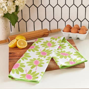 Callie Lime Blu Kitchen Tea Towel