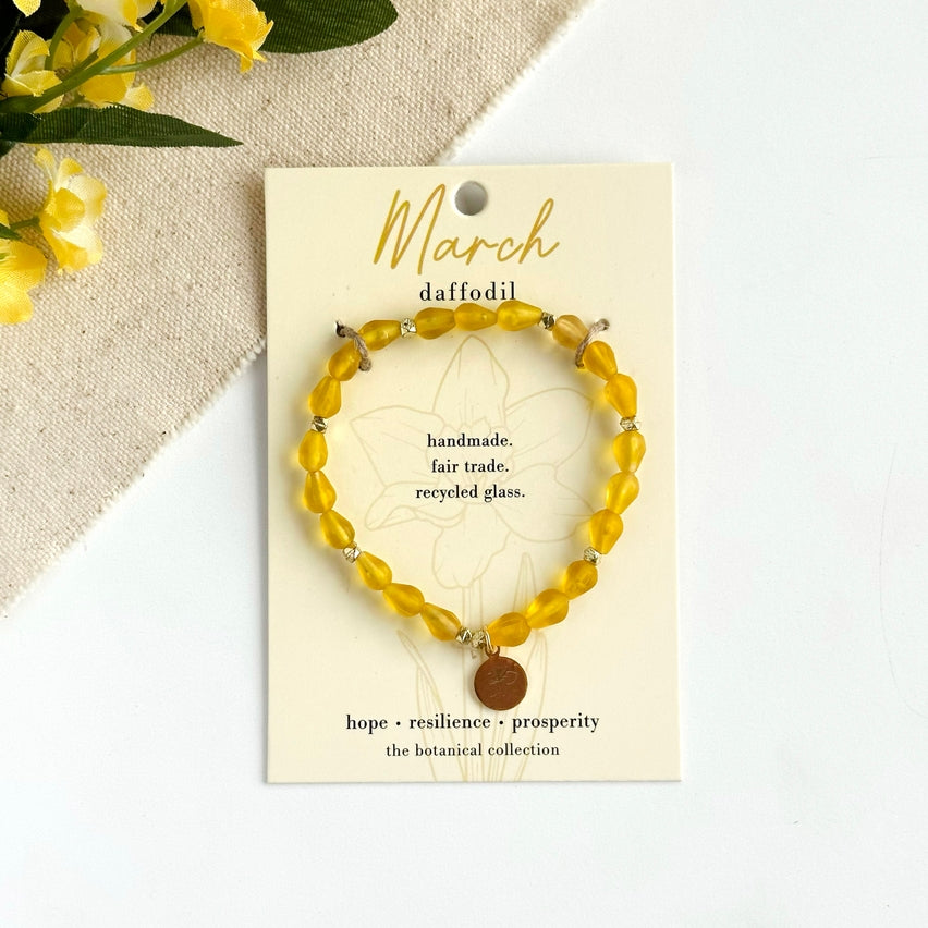 March Botanical Bracelet - Daffodil