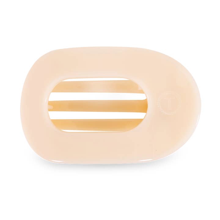 Round Flat Hair Clip | Large | Almond Beige