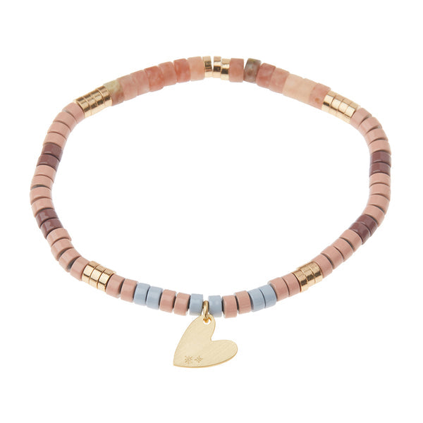 Intention Charm Bracelet - Rhodonite and Gold