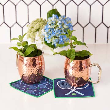 Tennis Reusable Eco Cocktail Napkins - Set of 8