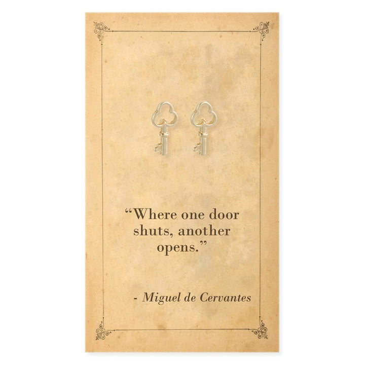 Literary Quote Key Post Earring