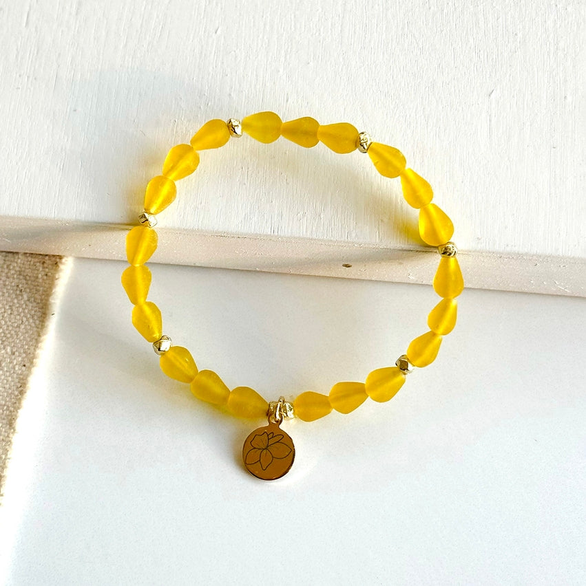 March Botanical Bracelet - Daffodil