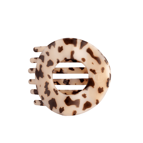Flat Circle Hair Clip | Large | Blonde Tortoise