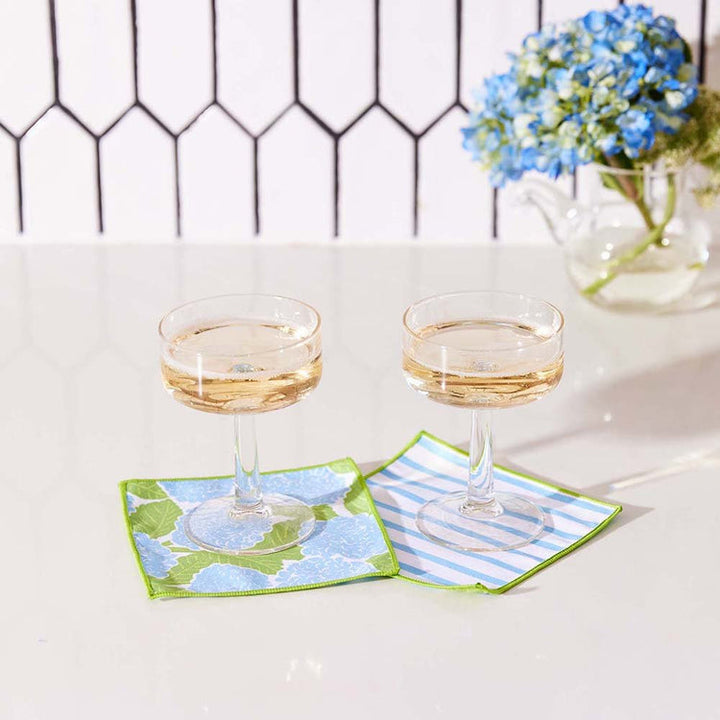 Blue Hydrangea Reusable Cocktail Napkins - Set of 8