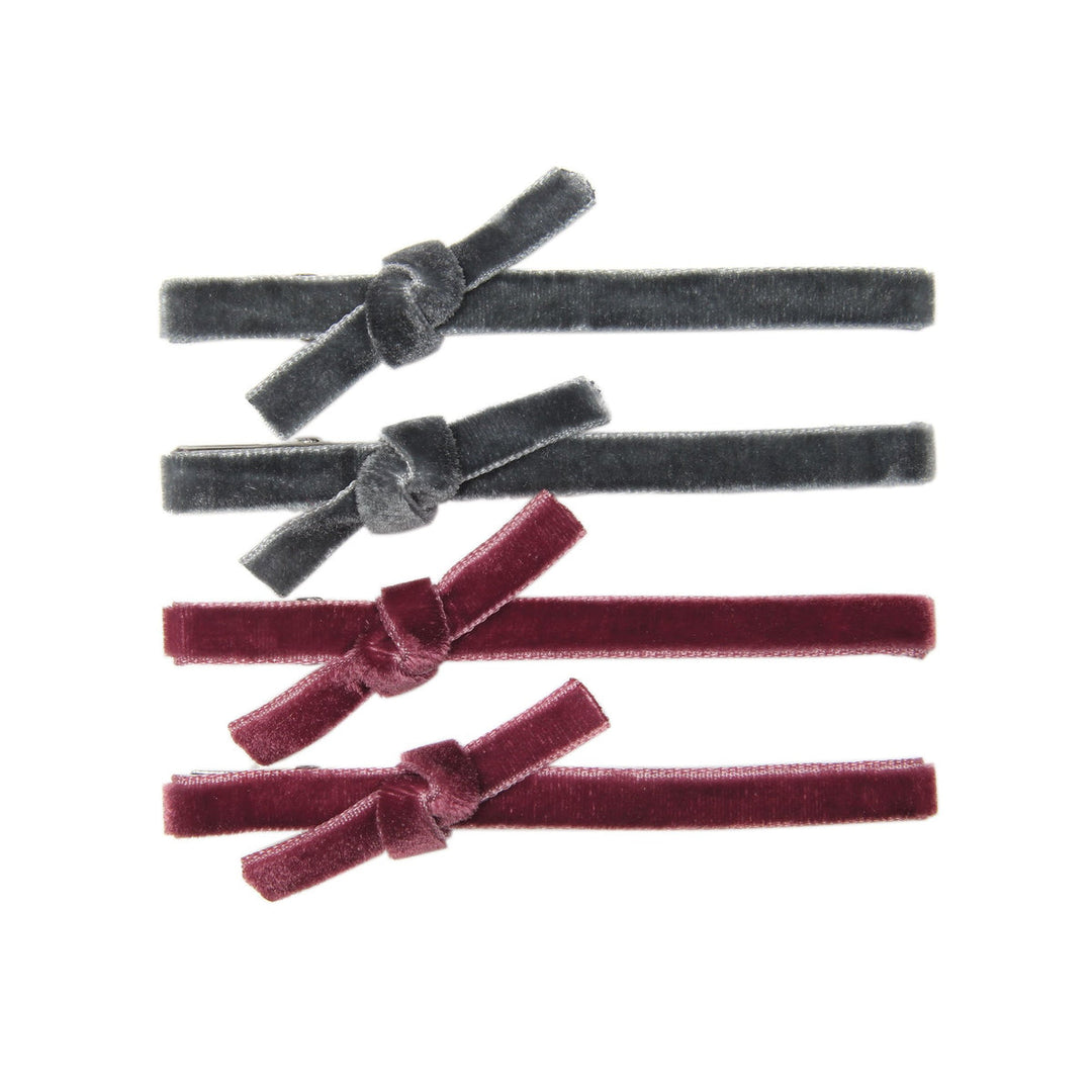 Velvet Covered Alligator Clips in Dark Rose