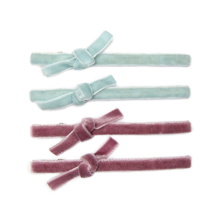 Velvet Covered Alligator Clips in Frozen Sea