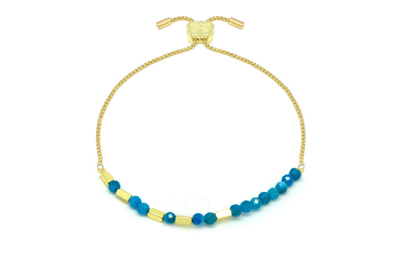 Morse Code Kindness Apatite Gold Bracelet