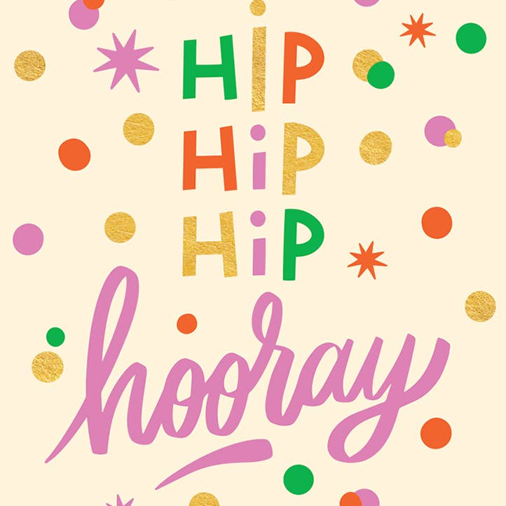 Hooray Confetti Congratulations Greeting Card