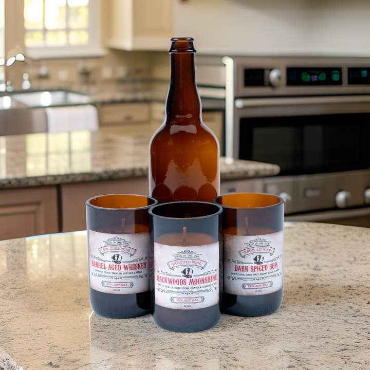 Bourbon and Tobacco Candle - recycled wine