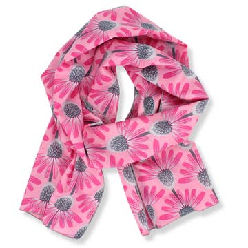 Cotton Voile Scarf in Pink Cone Flower