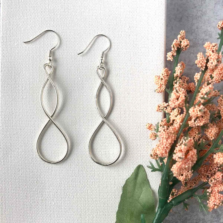 Double Helix Earrings in Silver