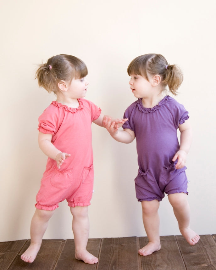 Basic Bubble Romper in Eggplant Purple 18-24 Months