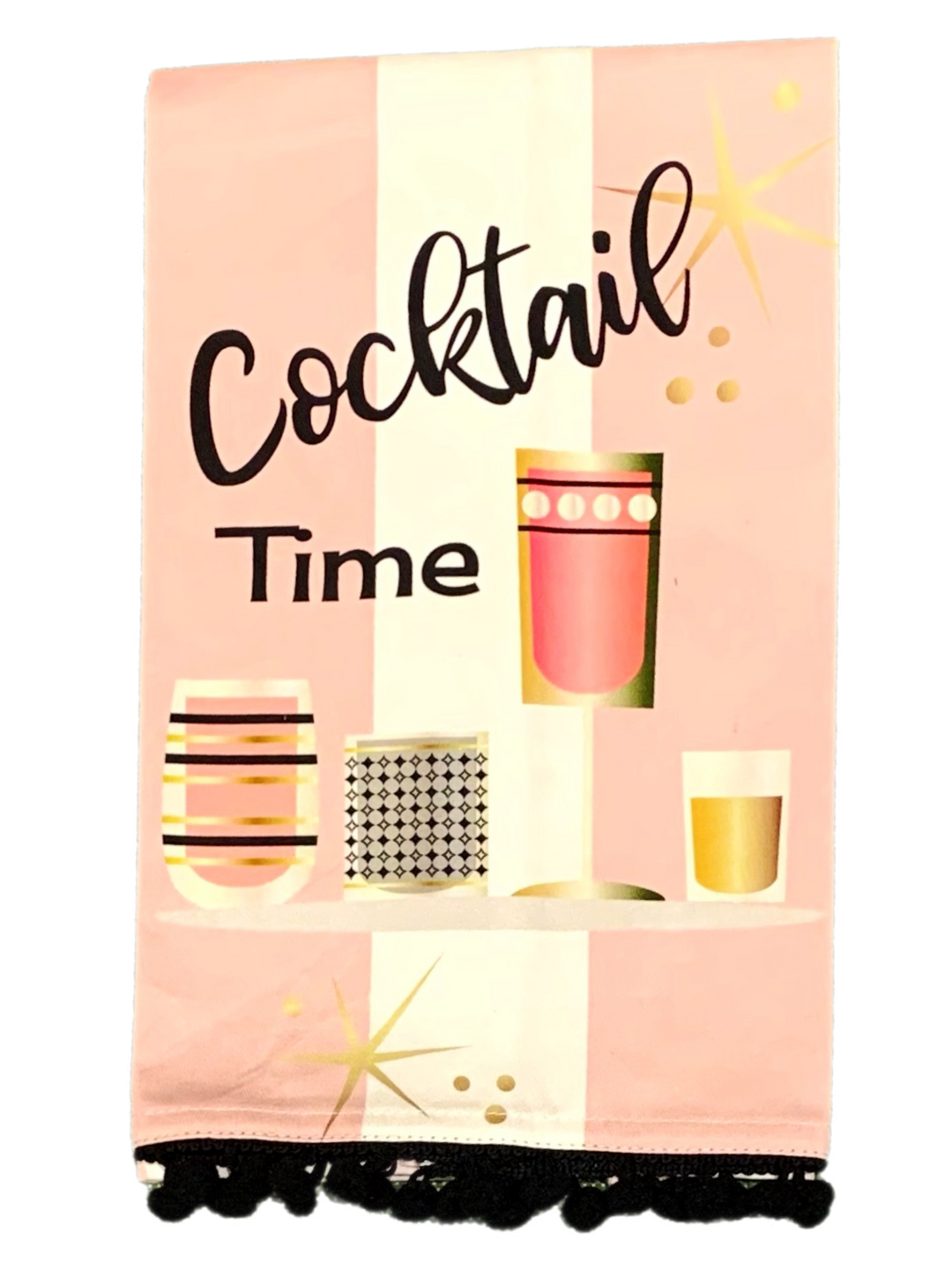 Cocktail Time Tea Towel in Pink