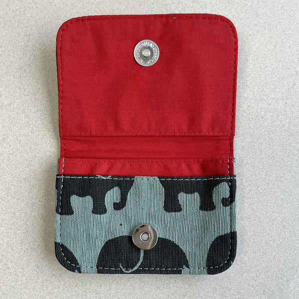 Navy Elephant Print Cardholder