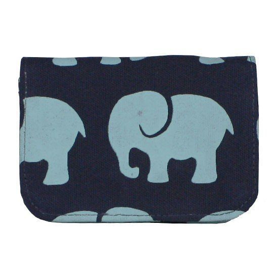 Navy Elephant Print Cardholder