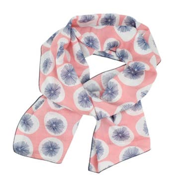 Cotton + Rayon Oblong Scarf - Pink Dandelion