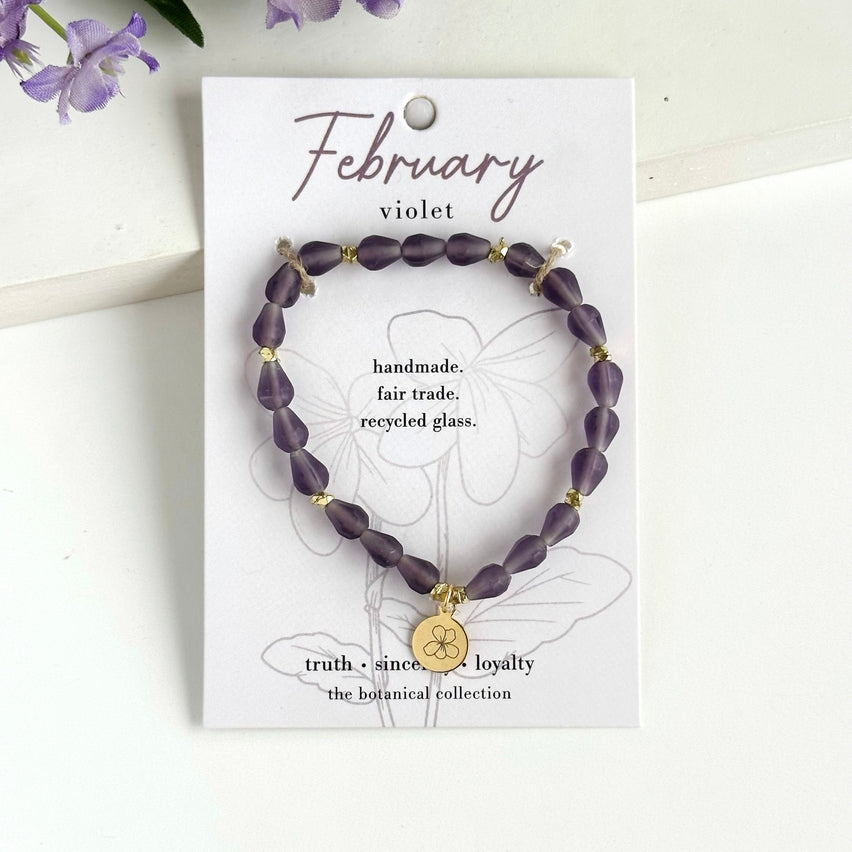 February Botanical Bracelet - Violet