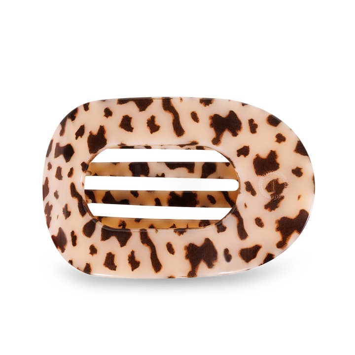 Round Flat Hair Clip | Large | Blonde Tortoise