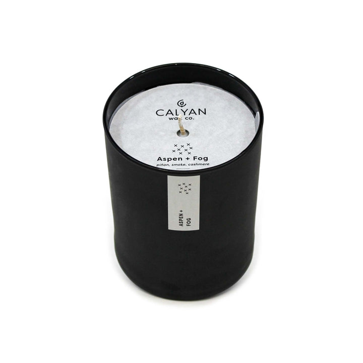 Aspen + Fog Matte Black Glass Tumbler Candle