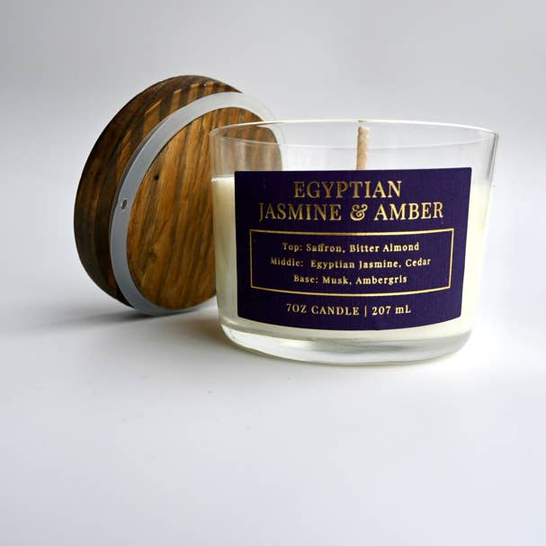 Egyptian Jasmine & Amber Candle- 7 oz glass