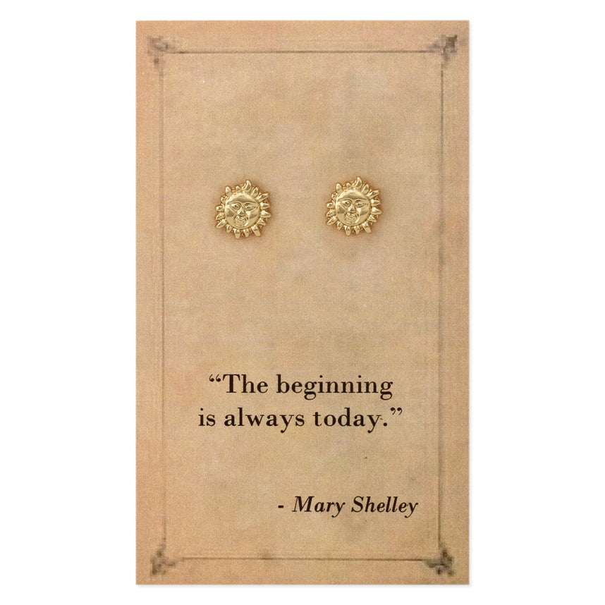 Literary Quote Sun Post Earring
