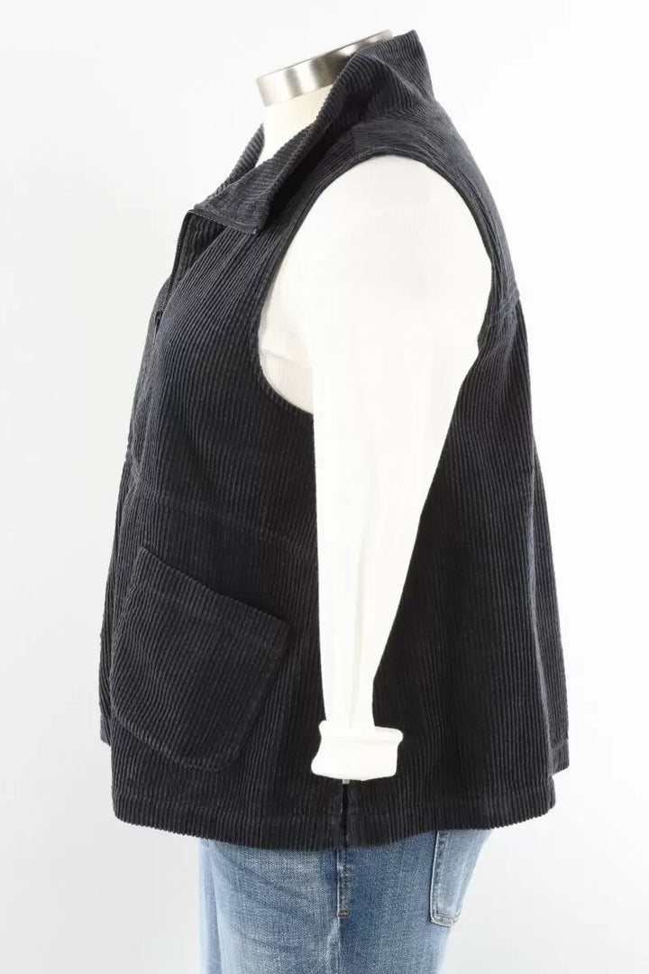 Corduroy Swing Vest in Black