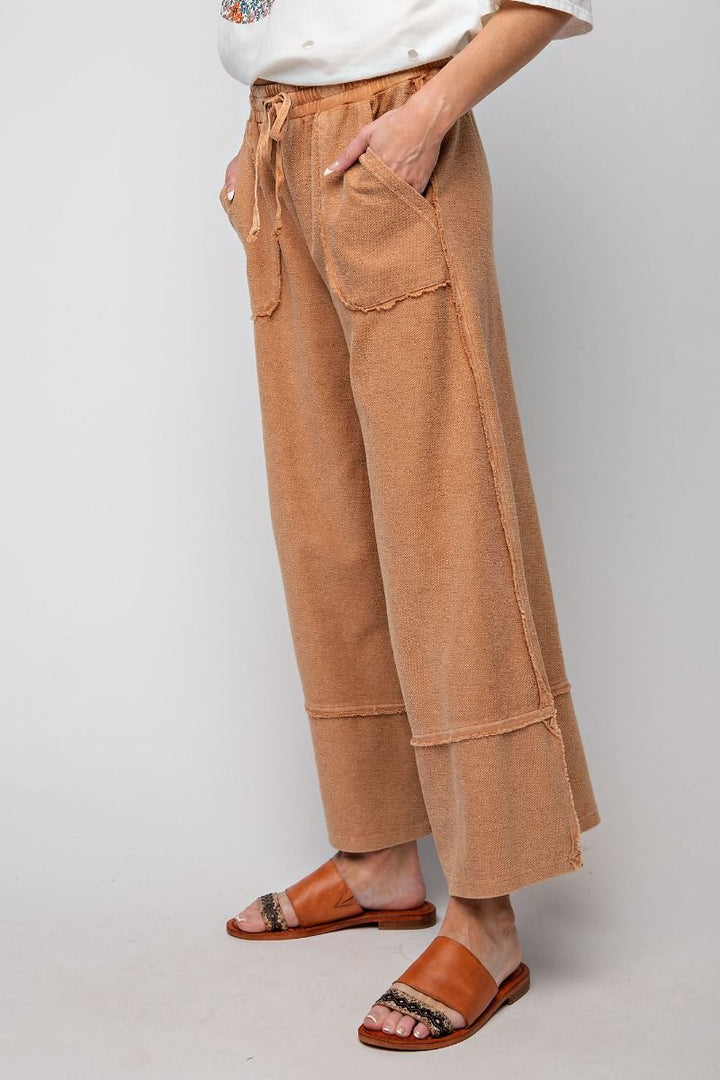 Terry Knit Palazzo Pants in Cinnamon