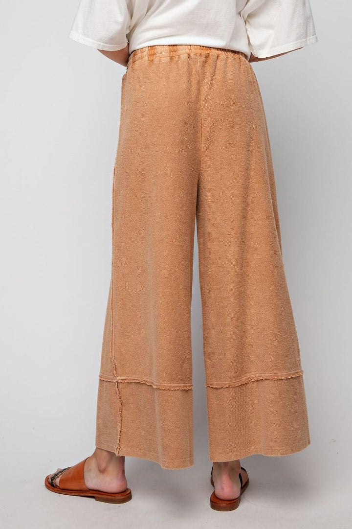 Terry Knit Palazzo Pants in Cinnamon