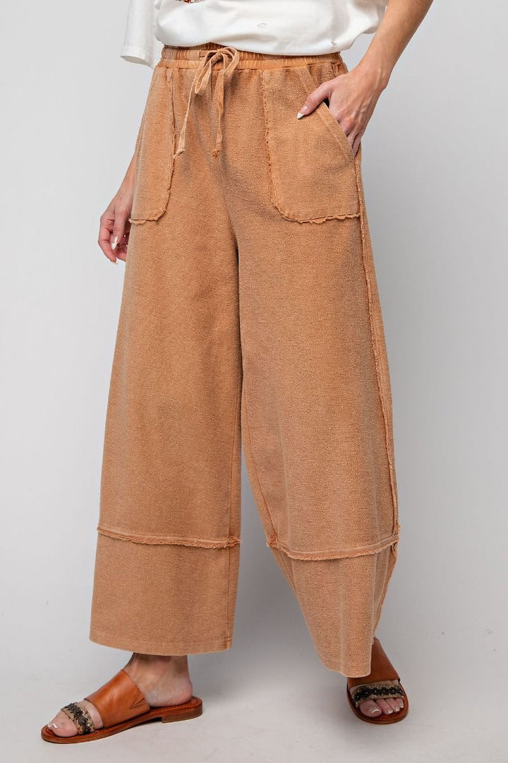 Terry Knit Palazzo Pants in Cinnamon